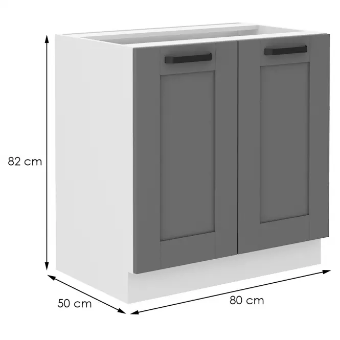Kuchynská skrinka Luna dustgrey/biela 80D 2F BB