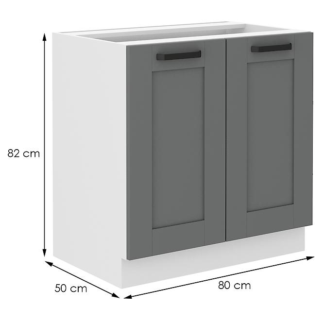 Kuchynská skrinka Luna dustgrey/biela 80D 2F BB