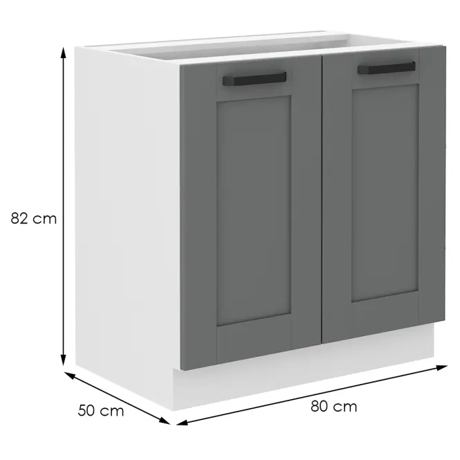 Kuchynská skrinka Luna dustgrey/biela 80D 2F BB,2