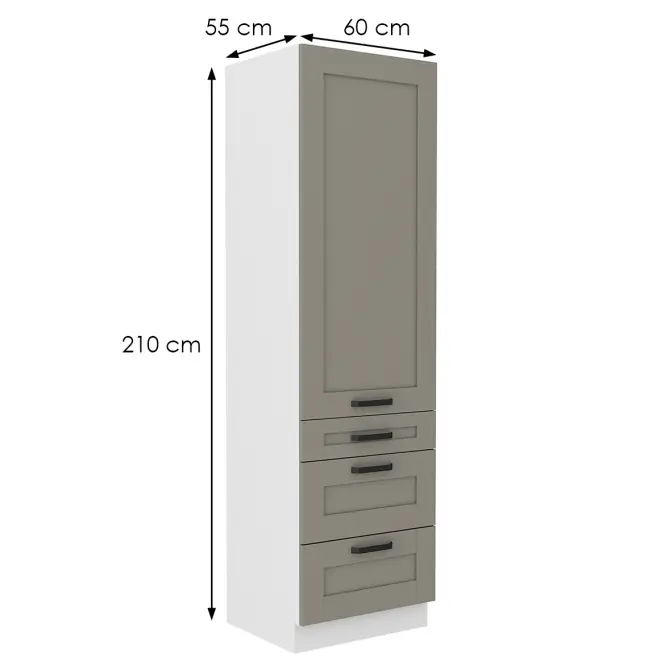 Kuchynská skrinka Luna claygrey/biela 60DKS-210 3S 1F,2