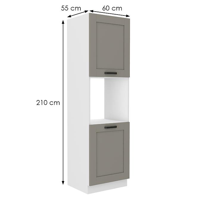 Kuchynská skrinka Luna claygrey/biela 60DP-210 2F