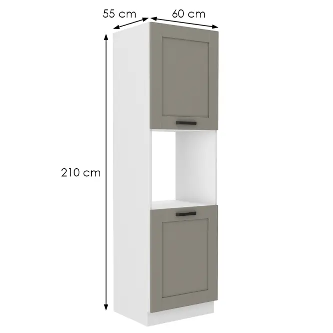 Kuchynská skrinka Luna claygrey/biela 60DP-210 2F,2
