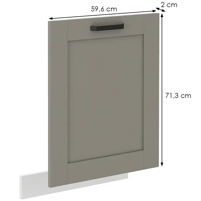 Dvierka na umývačku Luna claygrey/biela 713x596,2