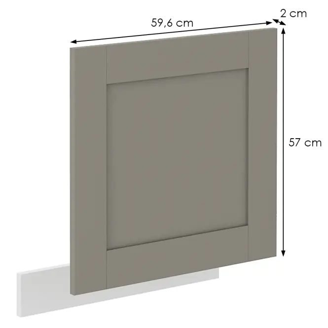 Dvierka na umývačku Luna claygrey/biela 570x596,2