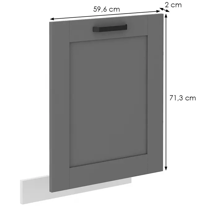 Dvierka na umývačku Luna dustgrey/biela 713x596