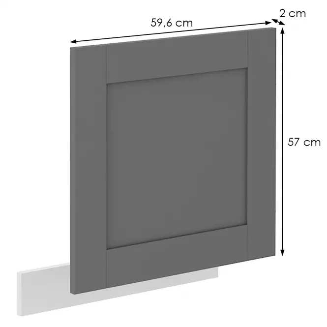 Dvierka na umývačku Luna dustgrey/biela 570x596