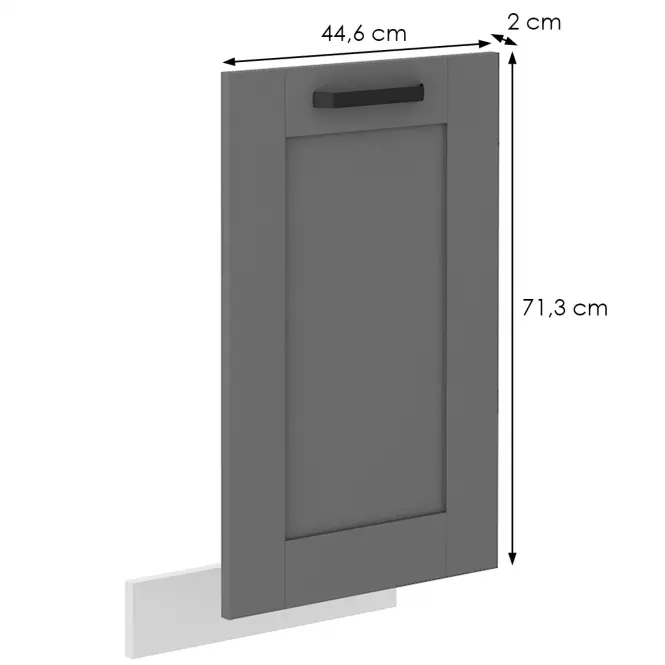Dvierka na umývačku Luna dustgrey/biela 713x446,2