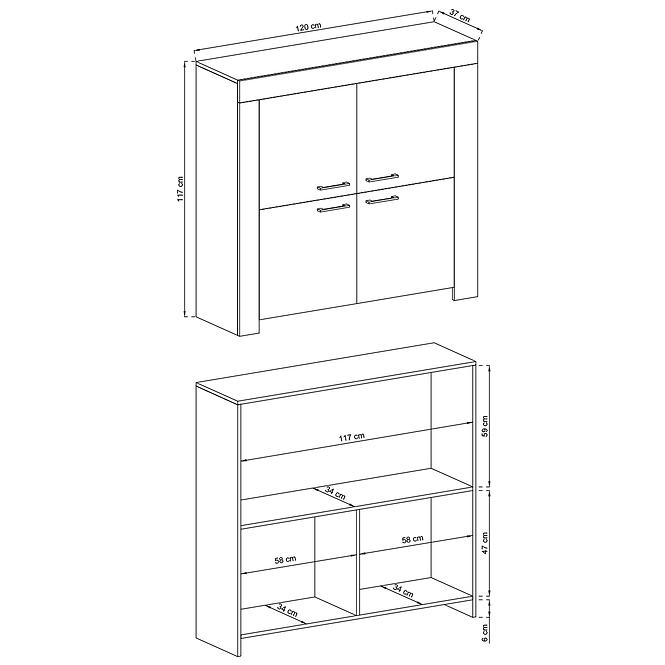 Komoda Sky sk120 dub riviera,4