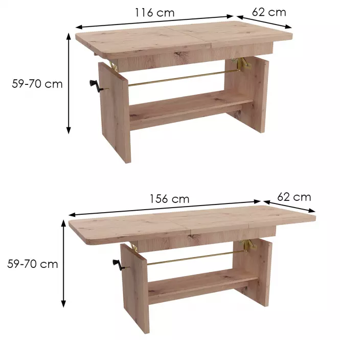 Zdvíhací stolík Janek artisan,3