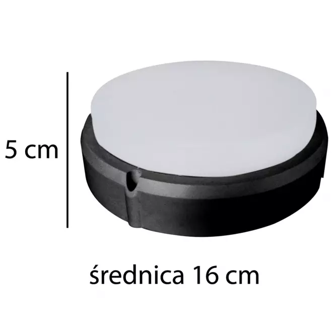Stropnica okrúhly VO1851 15W čierna 4000K,3