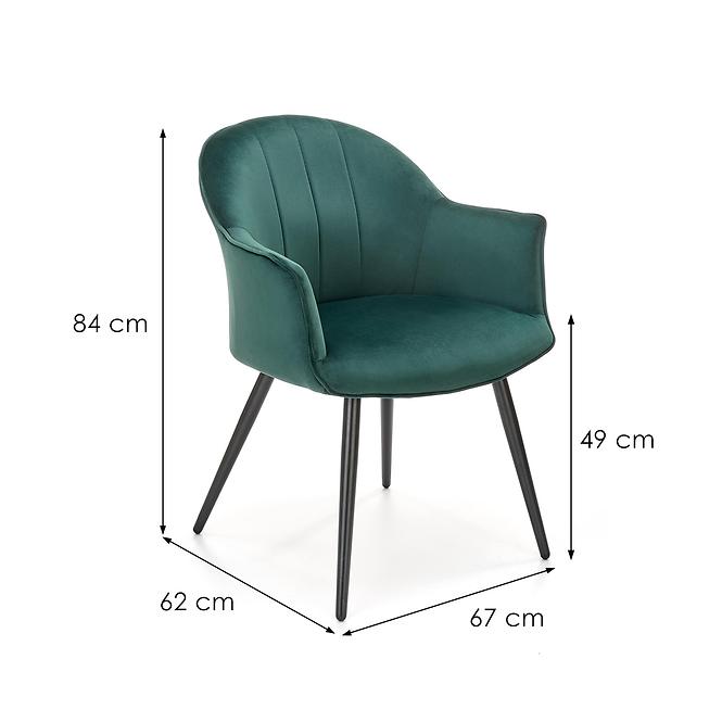 Stolička K468 Velvet/Kov T. Zelená