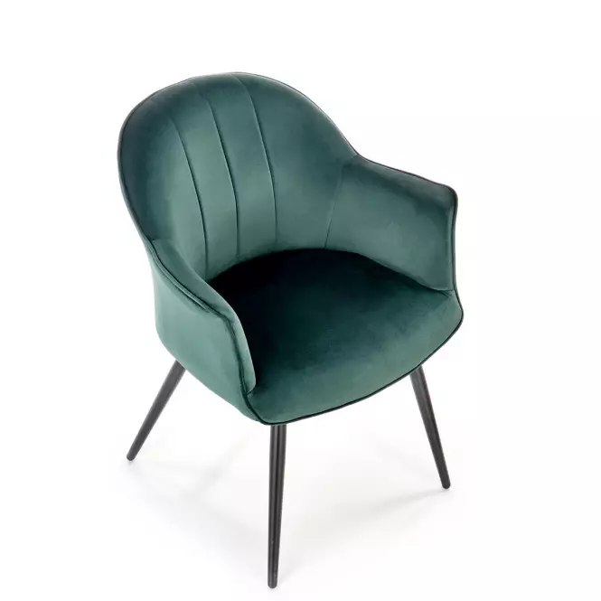 Stolička K468 Velvet/Kov T. Zelená