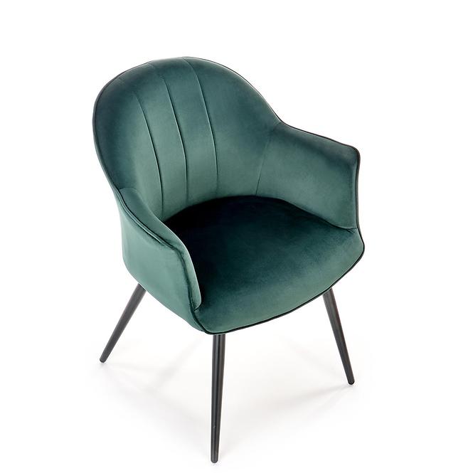 Stolička K468 Velvet/Kov T. Zelená