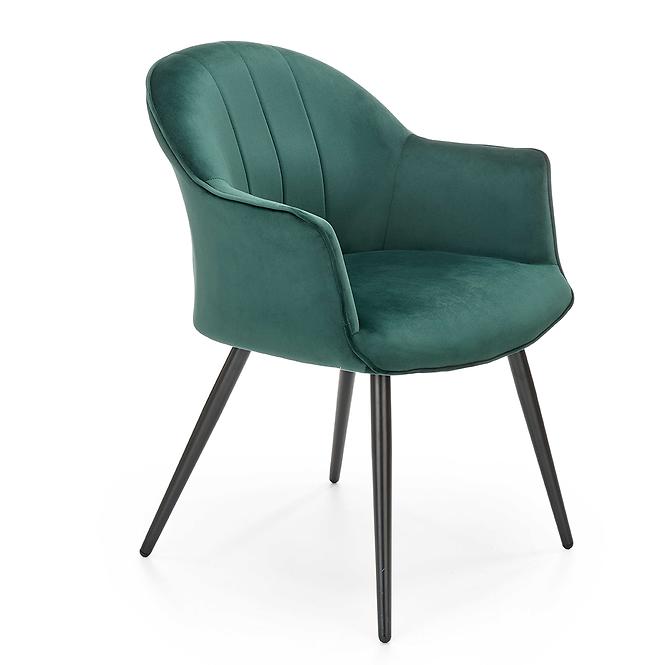 Stolička K468 Velvet/Kov T. Zelená