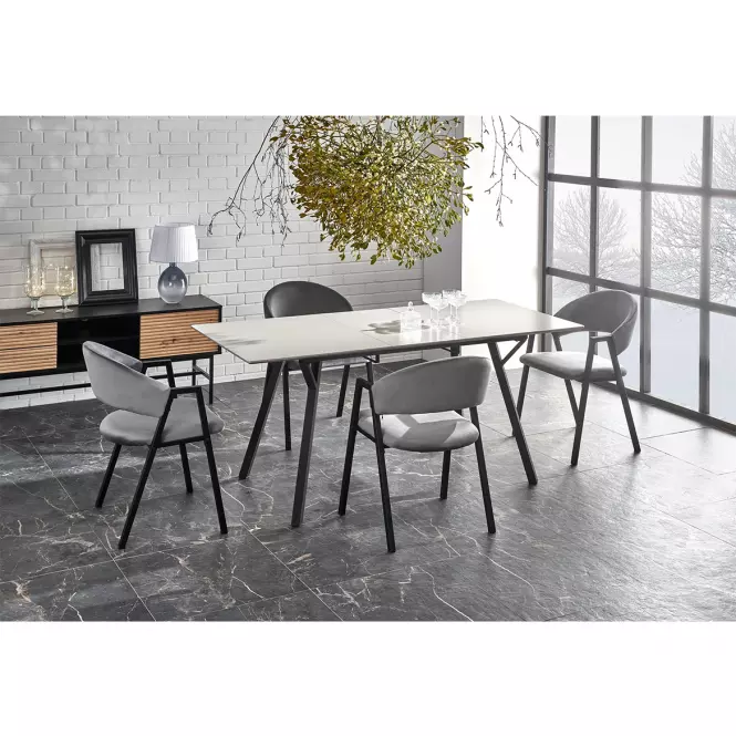 Stolička K473 Velvet/Kov Šedá