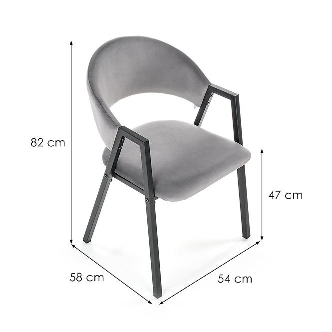Stolička K473 Velvet/Kov Šedá