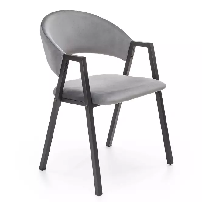 Stolička K473 Velvet/Kov Šedá