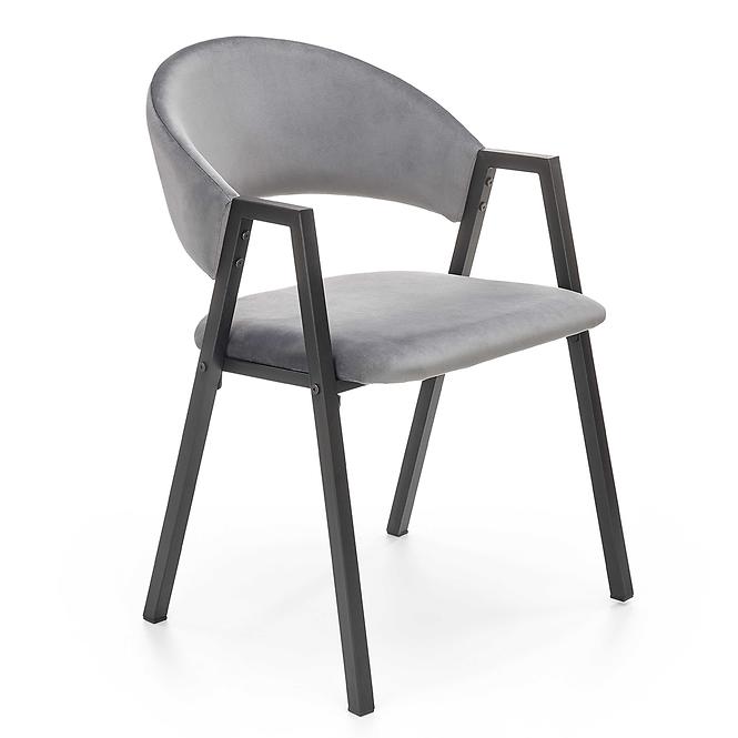 Stolička K473 Velvet/Kov Šedá