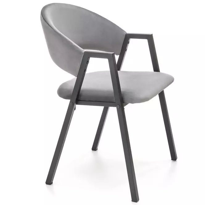 Stolička K473 Velvet/Kov Šedá,8