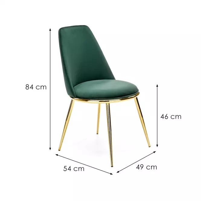 Stolička K460 Velvet/Chrome T. Zelená