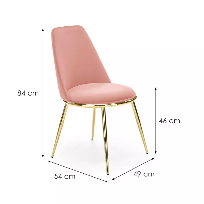 Stolička K460 Velvet/Chrome Ružová,2