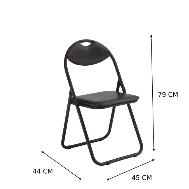 Skladacia stolička Atom Black čierna,2