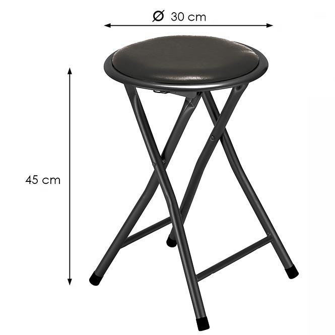 Skladacia taburetka Alto Black čierna,2