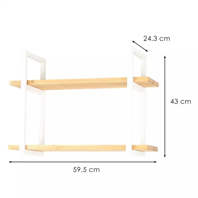 Polička Loft 07-01/B 59,5/43/24,3 cm biela,2