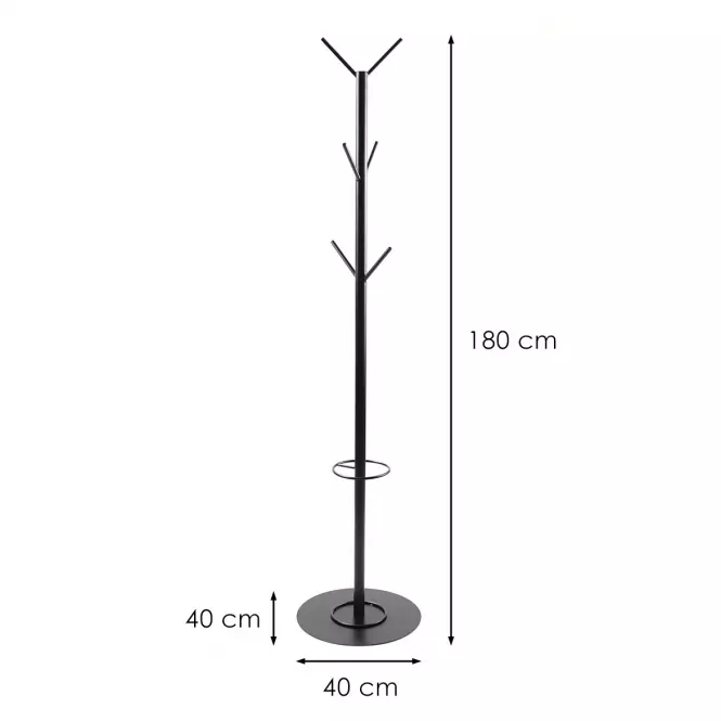 Vešiak kovový stojanový Loft 06-06 180x40 čierna,2