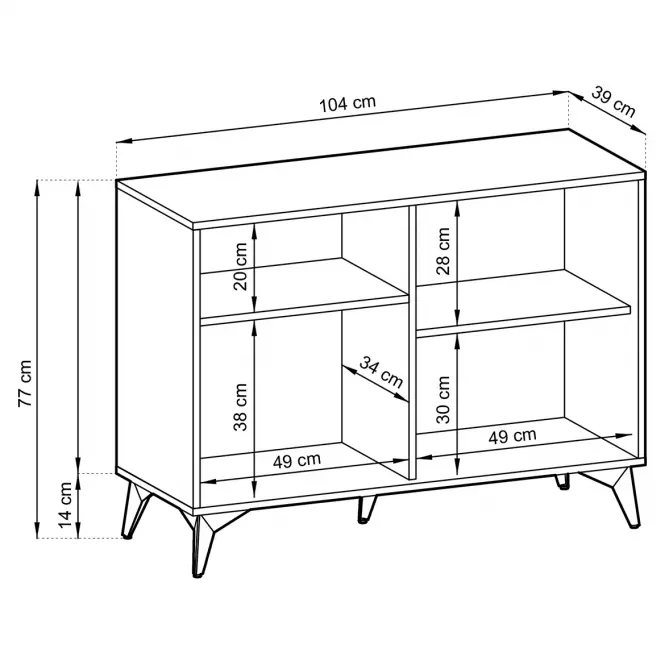 Komoda Diamond K104 dub evoke/čierna,4