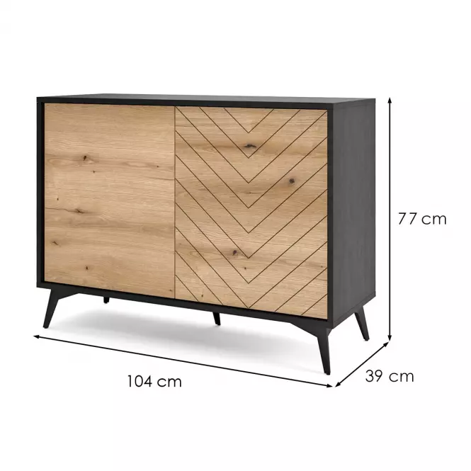 Komoda Diamond K104 dub evoke/čierna,3