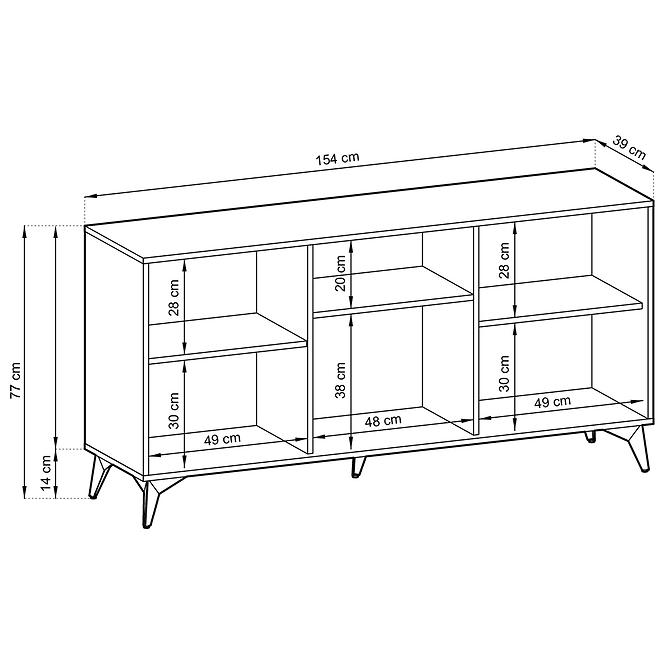 Komoda Diamond K154 dub evoke/čierna