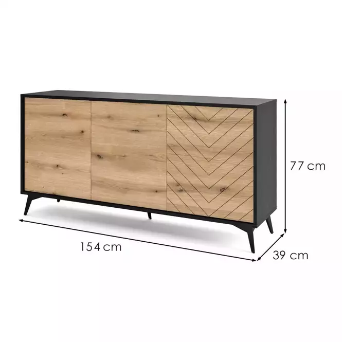 Komoda Diamond K154 dub evoke/čierna,3
