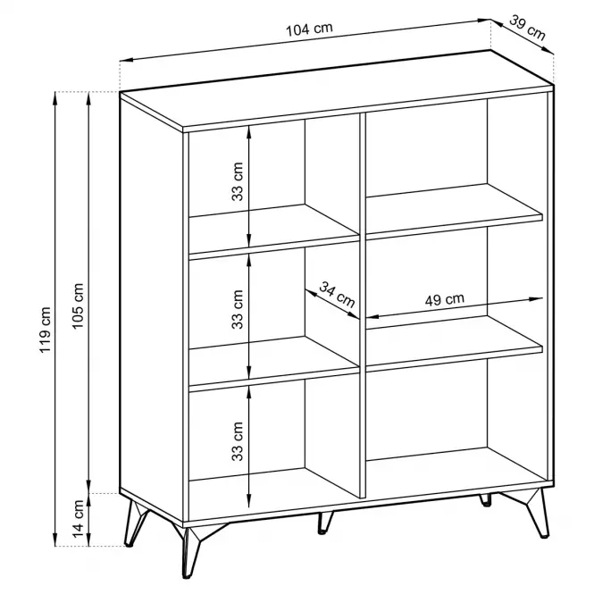 Komoda Diamond KD104 dub evoke/čierna