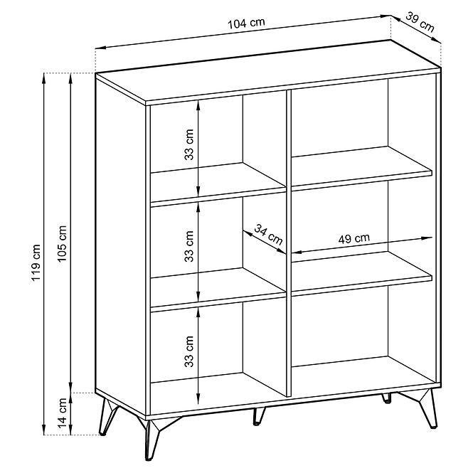 Komoda Diamond KD104 dub evoke/čierna