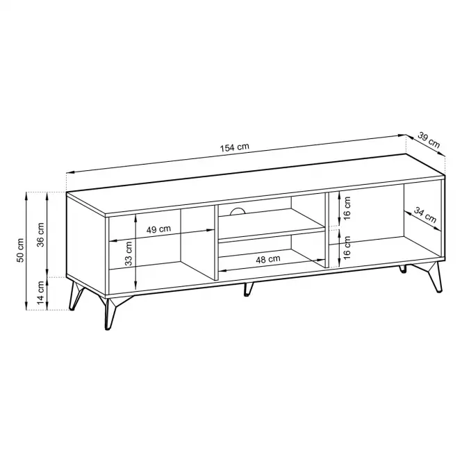 TV stolík Diamond RTV154 dub evoke/čierny