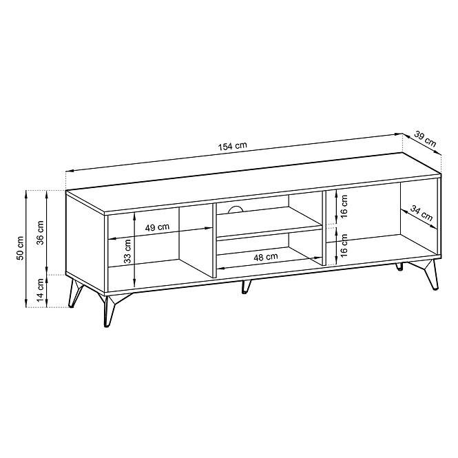 TV stolík Diamond RTV154 dub evoke/čierny,4