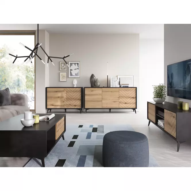 TV stolík Diamond RTV154 dub evoke/čierny
