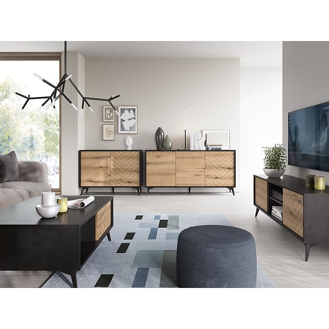 TV stolík Diamond RTV154 dub evoke/čierny,7
