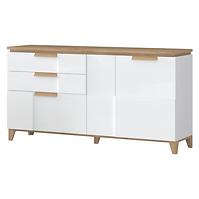 Komoda Brio K23 lakovaná pacific orech/crystal white