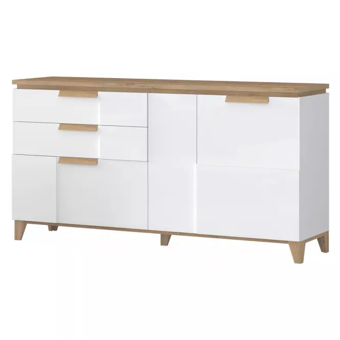 Komoda Brio K23 lakovaná pacific orech/crystal white