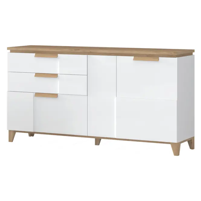Komoda Brio K23 lakovaná pacific orech/crystal white