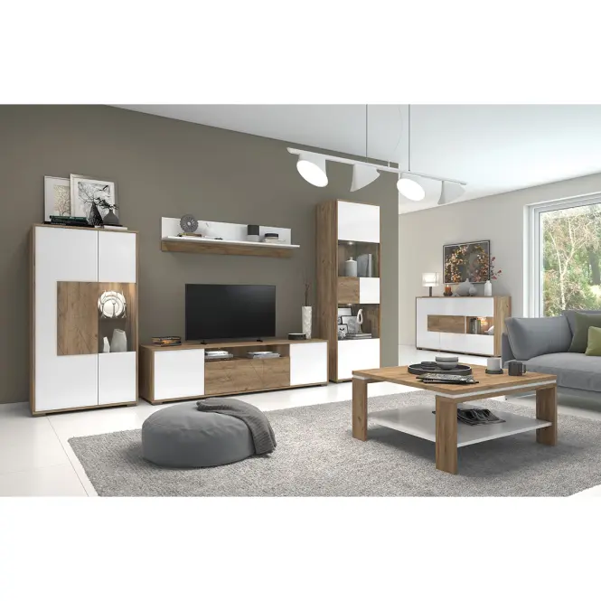 Komoda Stela K3S lakované tobacco/crystal white,6