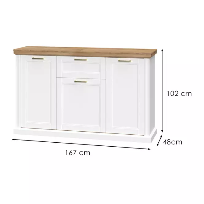 Komoda Tara K3K1F WHITE/pacific walnut,2