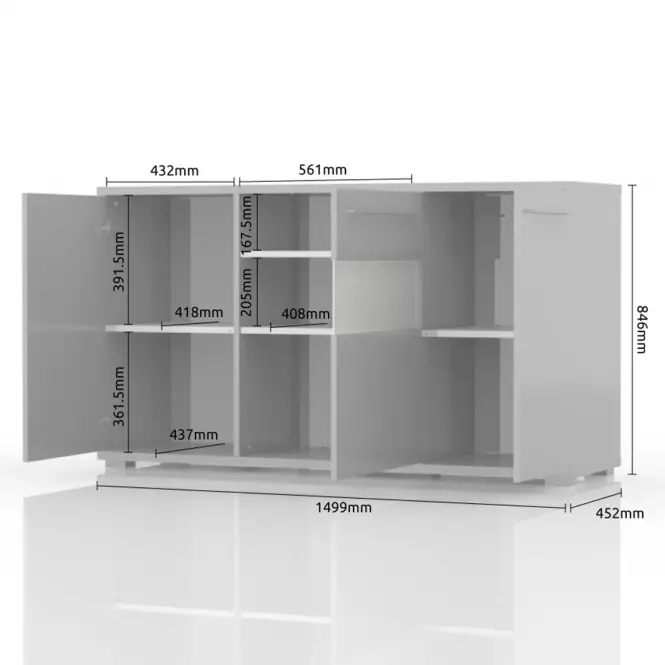 Komoda Piano K150-3KS/PN-70/KA/70 lakované crystal white