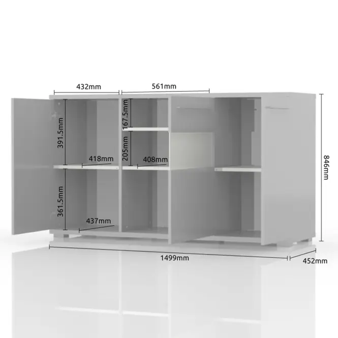 Komoda Piano K150-3KS/PN-70/KA/70 lakované crystal white,3