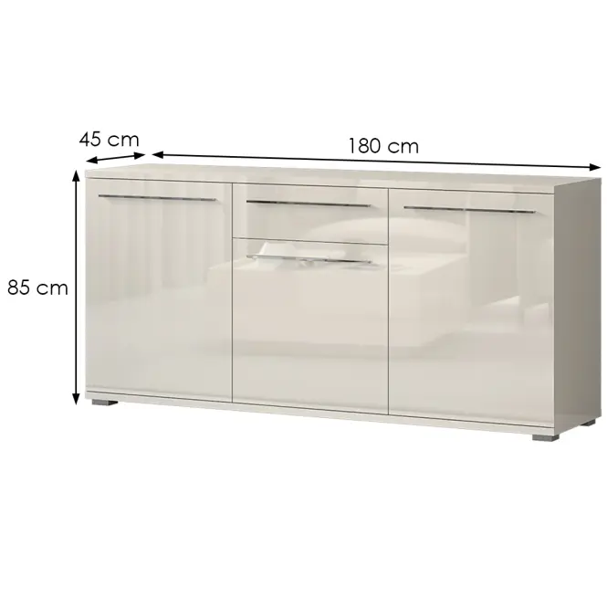 Komoda Piano K180-3K1F/PN-71/KA/71 lakované beige,2