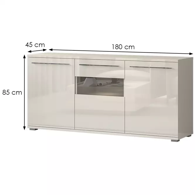 Komoda Piano K180-3KS/PN-71/KA/71 lakované beige,2