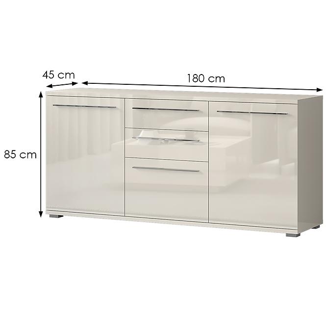Komoda Piano K180-3K2F/PN-71/KA/71 lakované beige