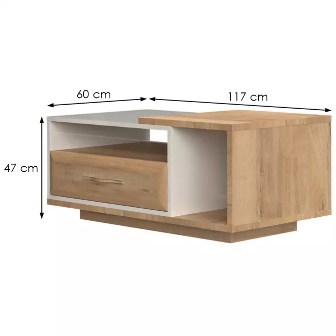 Konferenčný stolík Gala KLS-1F/GL lakované pacific walnut/beige,2